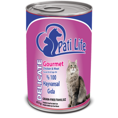 24'lü Pati Life Tavuk ve Sığır Etli Kedi Konserve Gourmet Mama