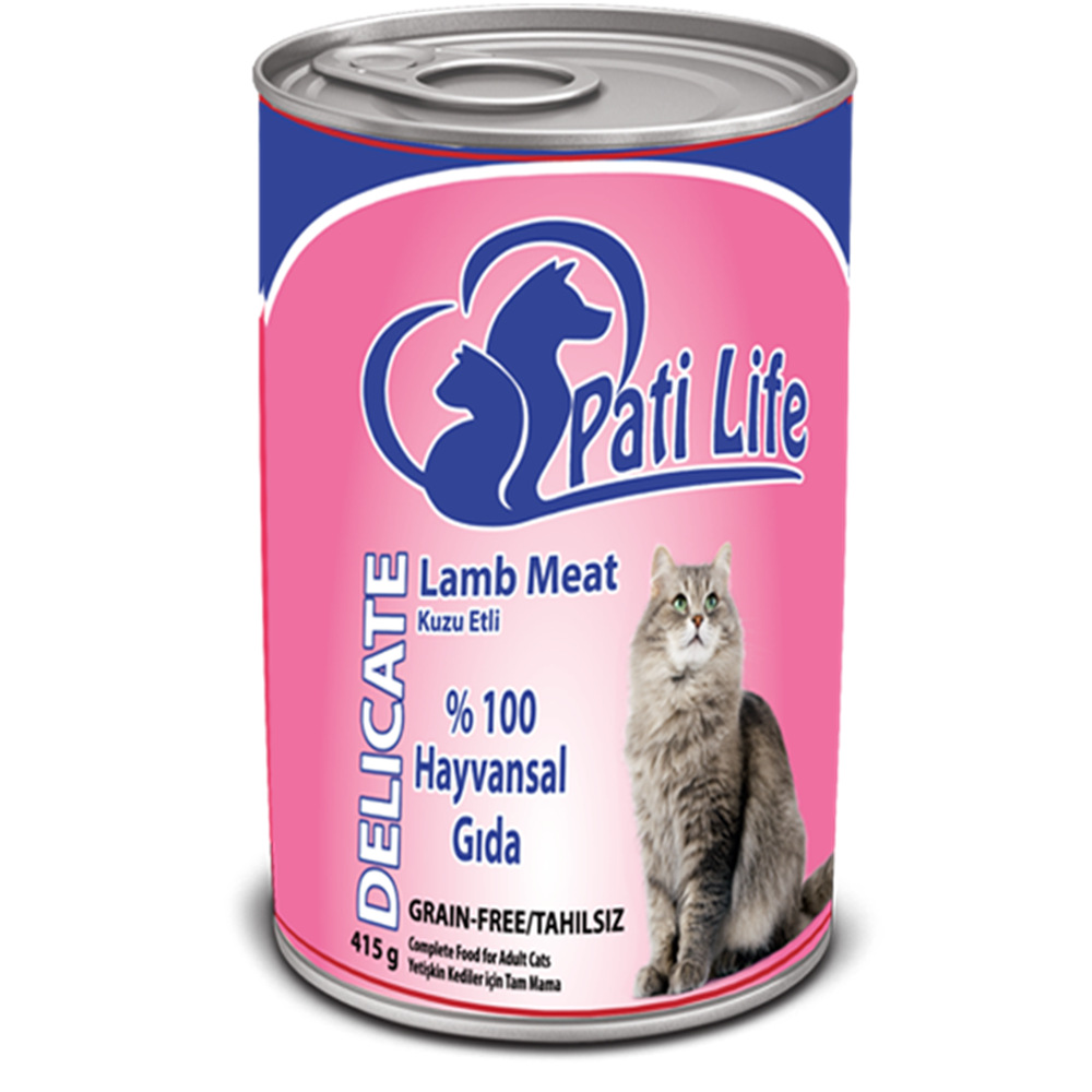 24'lü Pati Life Kuzu Etli Kedi Konserve Mama 415 Gr