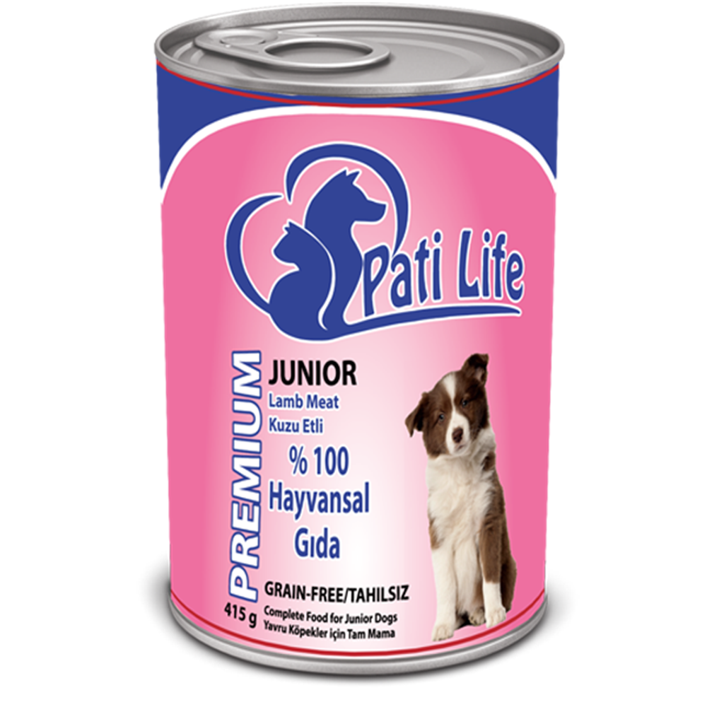 24'lü Pati Life Yavru Kuzu Etli Köpek Konserve Mama 415 Gr