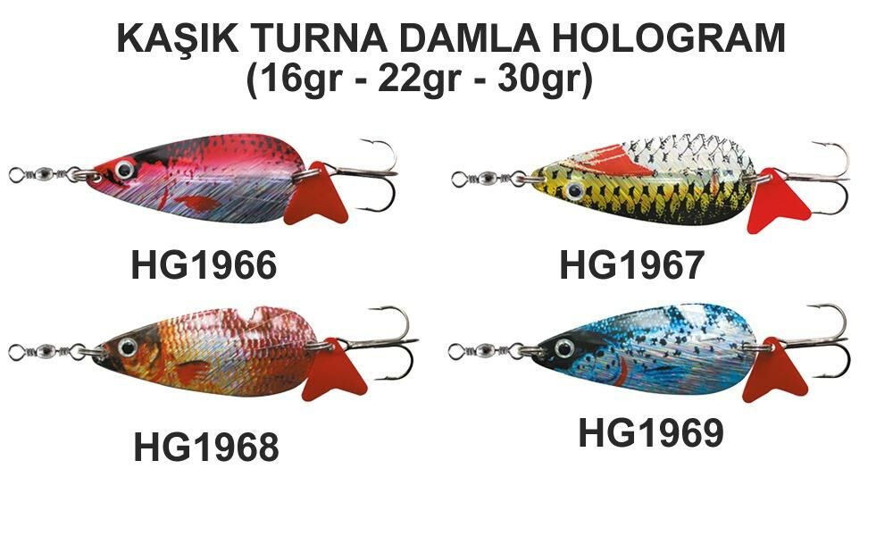 Effe Turna Kaşık Damla Hologram Döner Kaşık Olta 22 Gr