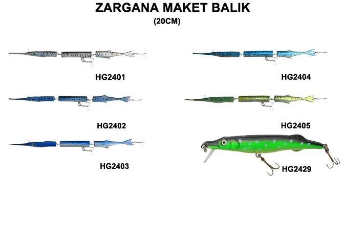 Effe Zargana Suni Yem Maket Balık 20 Cm 9,5 Cm